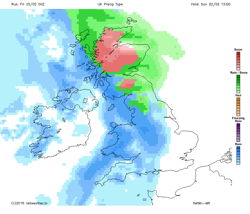 Snow & Wintry Showers On The leading Edge of Rain